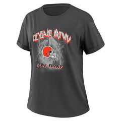 Cleveland Browns WEAR by Erin Andrews Women's Boyfriend T-Shirt - Charcoal - NFL