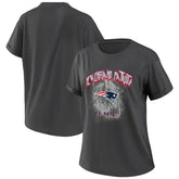 New England Patriots WEAR by Erin Andrews Women's Boyfriend T-Shirt - Charcoal - NFL