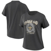 New Orleans Saints WEAR by Erin Andrews Women's Boyfriend T-Shirt - Charcoal - NFL