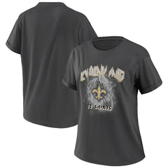New Orleans Saints WEAR by Erin Andrews Women's Boyfriend T-Shirt - Charcoal - NFL
