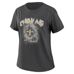 New Orleans Saints WEAR by Erin Andrews Women's Boyfriend T-Shirt - Charcoal - NFL