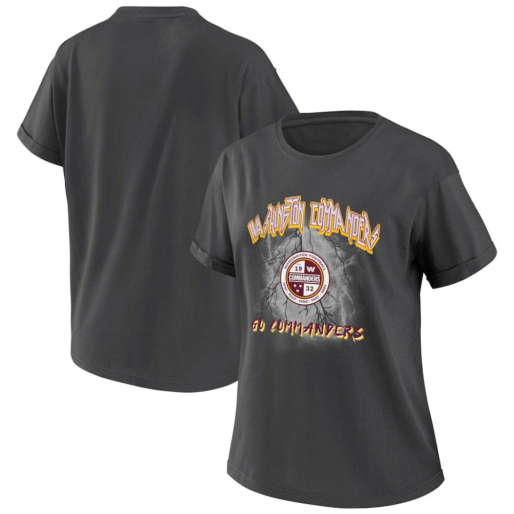 Washington Commanders WEAR by Erin Andrews Women's Boyfriend T-Shirt - Charcoal - NFL