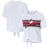Arizona Cardinals WEAR by Erin Andrews Women's Front Tie Retro T-Shirt - White - NFL