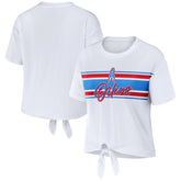 Tennessee Titans WEAR by Erin Andrews Women's Front Tie Retro T-Shirt - White - NFL