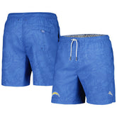 Los Angeles Chargers Naples Layered Leaves Swim Shorts - Powder Blue - Tommy Bahama
