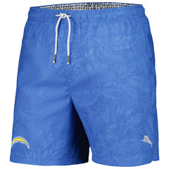 Los Angeles Chargers Naples Layered Leaves Swim Shorts - Powder Blue - Tommy Bahama