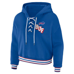 Buffalo Bills WEAR by Erin Andrews Women's Lace-Up Pullover Hoodie - Royal - NFL