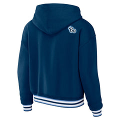 Tennessee Titans WEAR by Erin Andrews Women's Lace-Up Pullover Hoodie - Navy - NFL