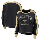 New Orleans Saints WEAR by Erin Andrews Women's Plus Size Colorblock Long Sleeve T-Shirt - Black - NFL