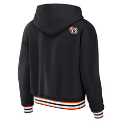 Cincinnati Bengals WEAR by Erin Andrews Women's Plus Size Lace-Up Pullover Hoodie - Black - NFL