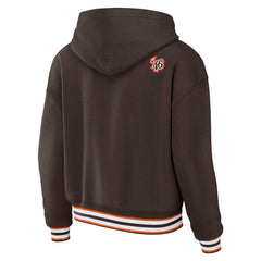 Cleveland Browns WEAR by Erin Andrews Women's Plus Size Lace-Up Pullover Hoodie - Brown - NFL