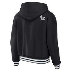 Las Vegas Raiders WEAR by Erin Andrews Women's Plus Size Lace-Up Pullover Hoodie - Black - NFL