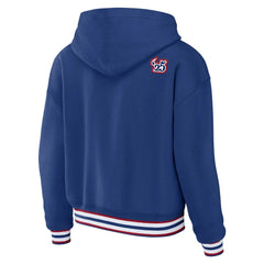 New York Giants WEAR by Erin Andrews Women's Plus Size Lace-Up Pullover Hoodie - Royal - NFL