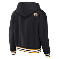 Pittsburgh Steelers WEAR by Erin Andrews Women's Plus Size Lace-Up Pullover Hoodie - Black - NFL