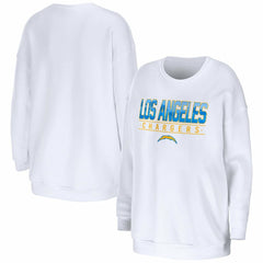 Los Angeles Chargers WEAR by Erin Andrews Women's Domestic Pullover Sweatshirt - White - NFL