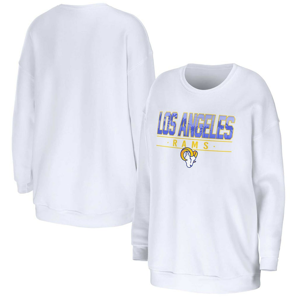 Los Angeles Rams WEAR by Erin Andrews Women's Domestic Pullover Sweatshirt - White - NFL