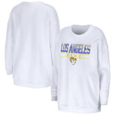 Los Angeles Rams WEAR by Erin Andrews Women's Domestic Pullover Sweatshirt - White - NFL