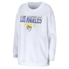 Los Angeles Rams WEAR by Erin Andrews Women's Domestic Pullover Sweatshirt - White - NFL