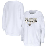New Orleans Saints WEAR by Erin Andrews Women's Domestic Pullover Sweatshirt - White - NFL