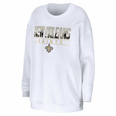 New Orleans Saints WEAR by Erin Andrews Women's Domestic Pullover Sweatshirt - White - NFL