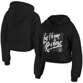 Las Vegas Raiders WEAR by Erin Andrews Women's Domestic Cropped Pullover Hoodie - Black - NFL