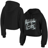 Philadelphia Eagles WEAR by Erin Andrews Women's Domestic Cropped Pullover Hoodie - Black - NFL