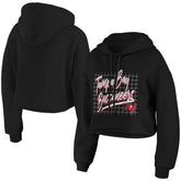 Tampa Bay Buccaneers WEAR by Erin Andrews Women's Domestic Cropped Pullover Hoodie - Black - NFL