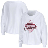 Arizona Cardinals WEAR by Erin Andrews Women's Domestic Cropped Long Sleeve T-Shirt - White - NFL
