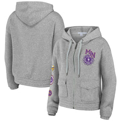 Minnesota Vikings WEAR by Erin Andrews Women's Full-Zip Hoodie - Heather Gray - NFL