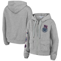 New England Patriots WEAR by Erin Andrews Women's Full-Zip Hoodie - Heather Gray - NFL