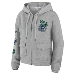 Seattle Seahawks WEAR by Erin Andrews Women's Full-Zip Hoodie - Heather Gray - NFL