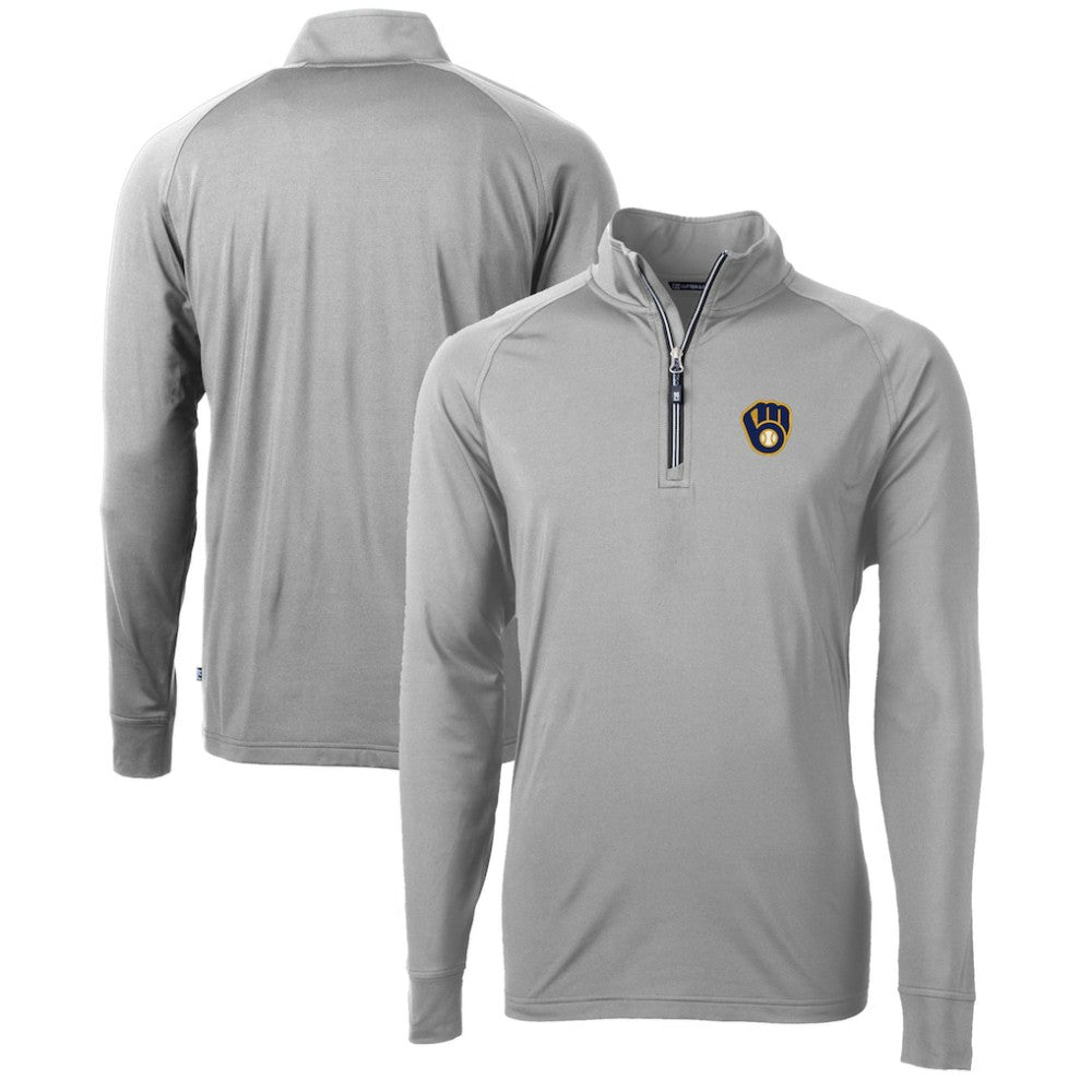 Milwaukee Brewers Cutter & Buck Adapt Eco Knit Stretch Recycled Quarter-Zip Pullover Top Near Me