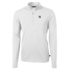 New York Yankees Cutter & Buck Virtue Eco Pique Recycled Quarter-Zip Pullover Top Online