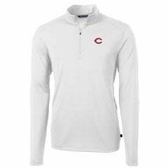 Cincinnati Reds Cutter & Buck Virtue Eco Pique Recycled Quarter-Zip Pullover Top Sale