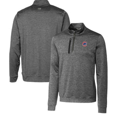 Chicago Cubs Cutter & Buck Stealth Heathered Quarter-Zip Pullover Top Outlet