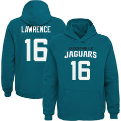 Trevor Lawrence Jacksonville Jaguars Youth Mainliner Player Name & Number Pullover Hoodie - Teal - NFL