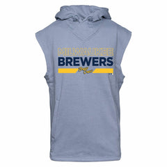 Milwaukee Brewers Levelwear City Connect Throttle No Hitter Hoodie Sleeveless T-Shirt Online