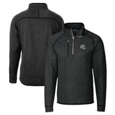 Las Vegas Raiders Cutter & Buck Helmet Mainsail Sweater-Knit Half-Zip Pullover Jacket - Charcoal - NFL