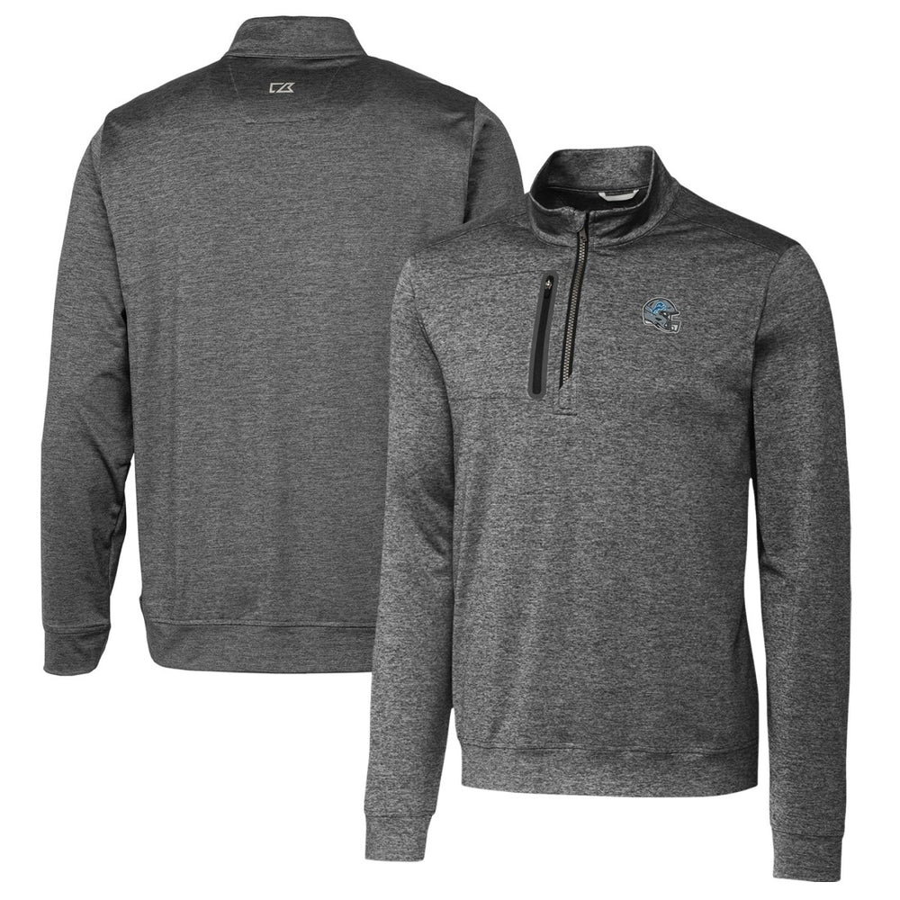 Detroit Lions Cutter & Buck Helmet Stealth Heathered Quarter-Zip Pullover Top - Gray - NFL