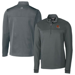 Cincinnati Bengals Cutter & Buck Traverse Stripe Stretch Quarter-Zip Pullover Top - Gray - NFL