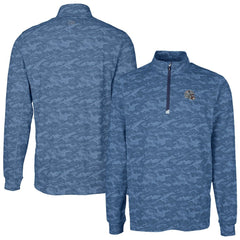 New England Patriots Cutter & Buck Helmet Traverse Camo Print Stretch Quarter-Zip Pullover Top - Navy - NFL