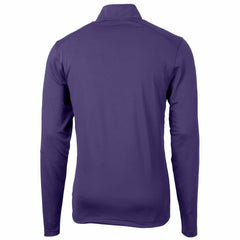 Minnesota Vikings Cutter & Buck Helmet Virtue Eco Pique Recycled Quarter-Zip Pullover Top - Purple - NFL