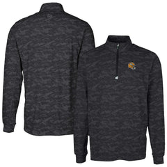 Green Bay Packers Cutter & Buck Helmet Traverse Camo Print Stretch Quarter-Zip Pullover Top - Black - NFL