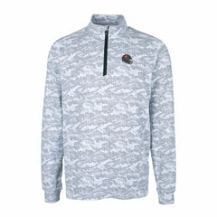 Tampa Bay Buccaneers Cutter & Buck Helmet Traverse Camo Print Stretch Quarter-Zip Pullover Top - Charcoal - NFL
