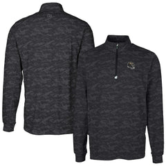 Baltimore Ravens Cutter & Buck Helmet Traverse Camo Print Stretch Quarter-Zip Pullover Top - Black - NFL
