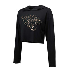Trevor Lawrence Jacksonville Jaguars Majestic Threads Women's Leopard Player Name & Number Long Sleeve Cropped Hoodie - Black - NFL