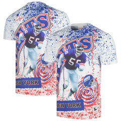 New York Giants Retired Player Name & Number Burst T-Shirt - White - Mitchell & Ness