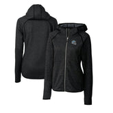 Detroit Lions Cutter & Buck Women's Helmet Logo Mainsail Sweater-Knit Full-Zip Hoodie - Charcoal - NFL