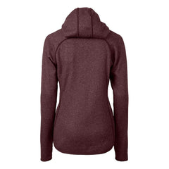 Washington Commanders Cutter & Buck Women's Helmet Logo Mainsail Sweater-Knit Full-Zip Hoodie - Burgundy - NFL