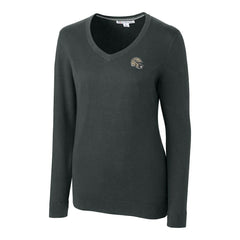 New Orleans Saints Cutter & Buck Women's Helmet Logo Lakemont Tri-Blend V-Neck Pullover Sweater - Charcoal - NFL